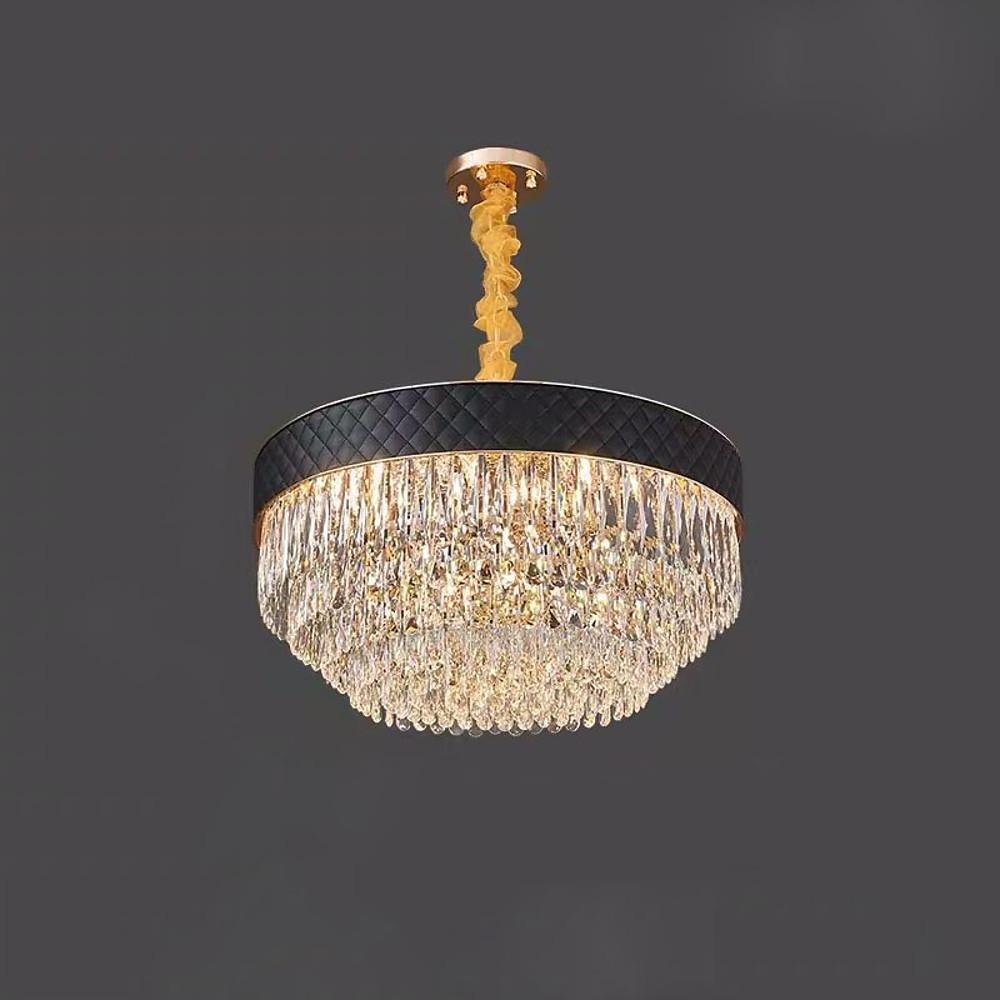Drum-Shaped LED Electroplated Crystal Modern Chandelier