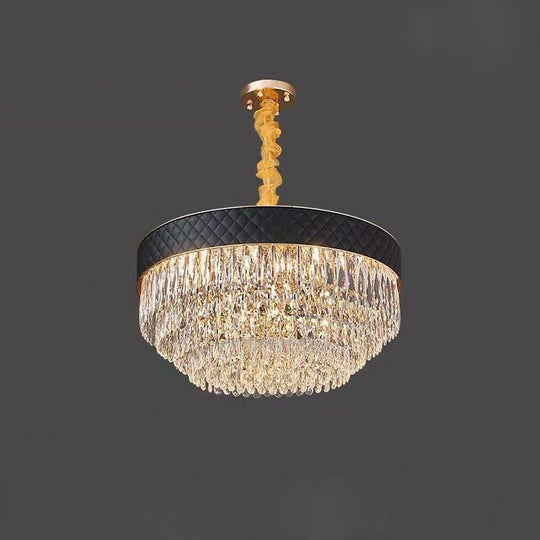 Drum-Shaped LED Electroplated Crystal Modern Chandelier