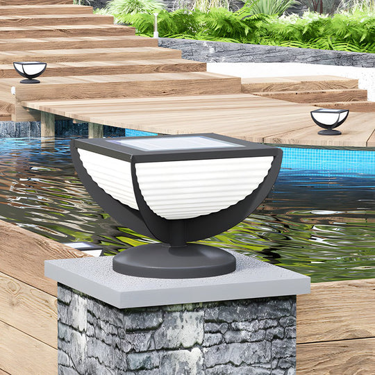 Square Metal Solar LED Outdoor Post Light