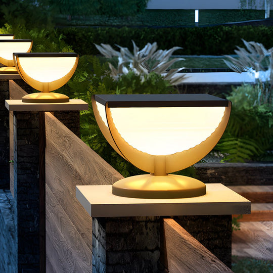 Square Metal Solar LED Outdoor Post Light