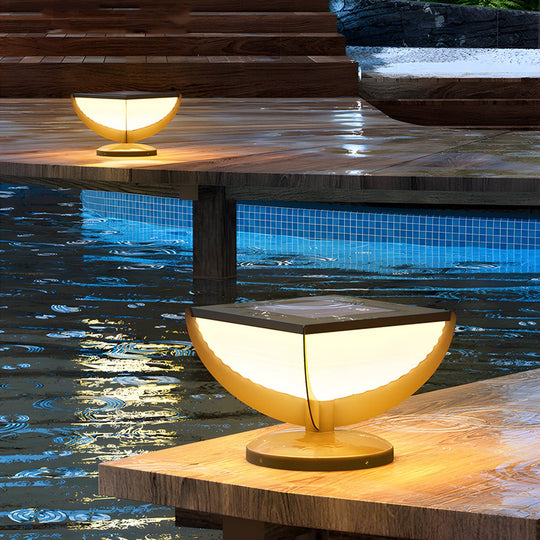 Square Metal Solar LED Outdoor Post Light