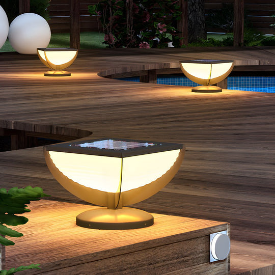 Square Metal Solar LED Outdoor Post Light