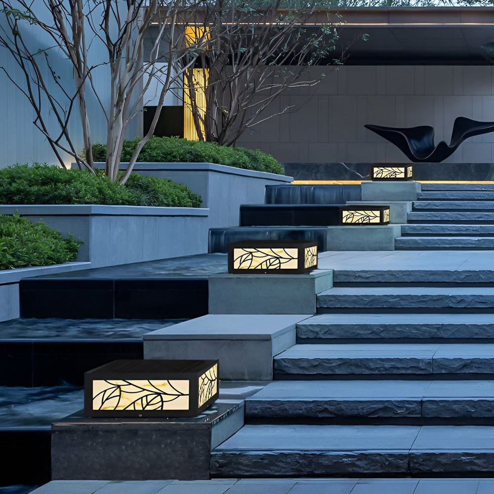 Square Waterproof LED Modern Solar Outdoor Deck Post Lights
