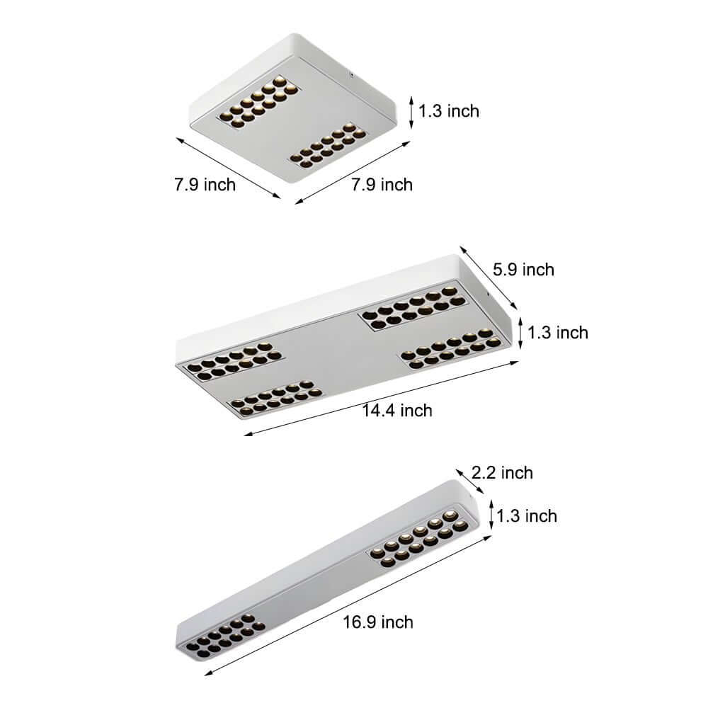 Square and Rectangular Aluminum LED Flush Mount Ceiling Downlight