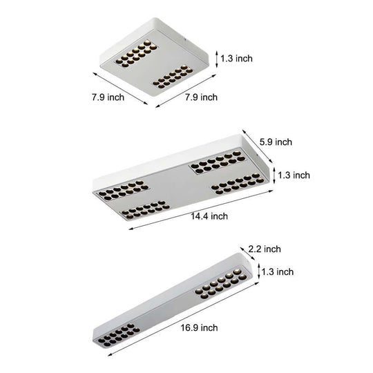 Square and Rectangular Aluminum LED Flush Mount Ceiling Downlight