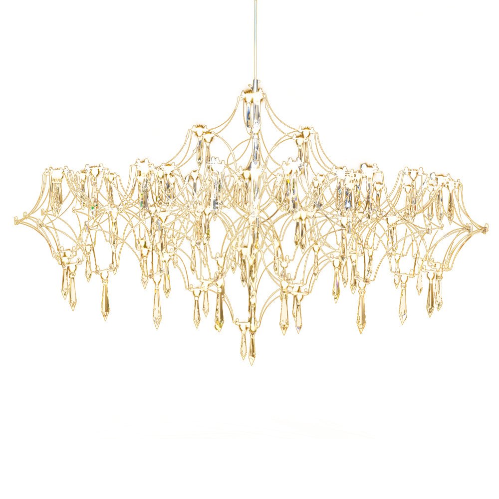 Stainless Steel Crystal Raindrops LED Italian Style Chandelier