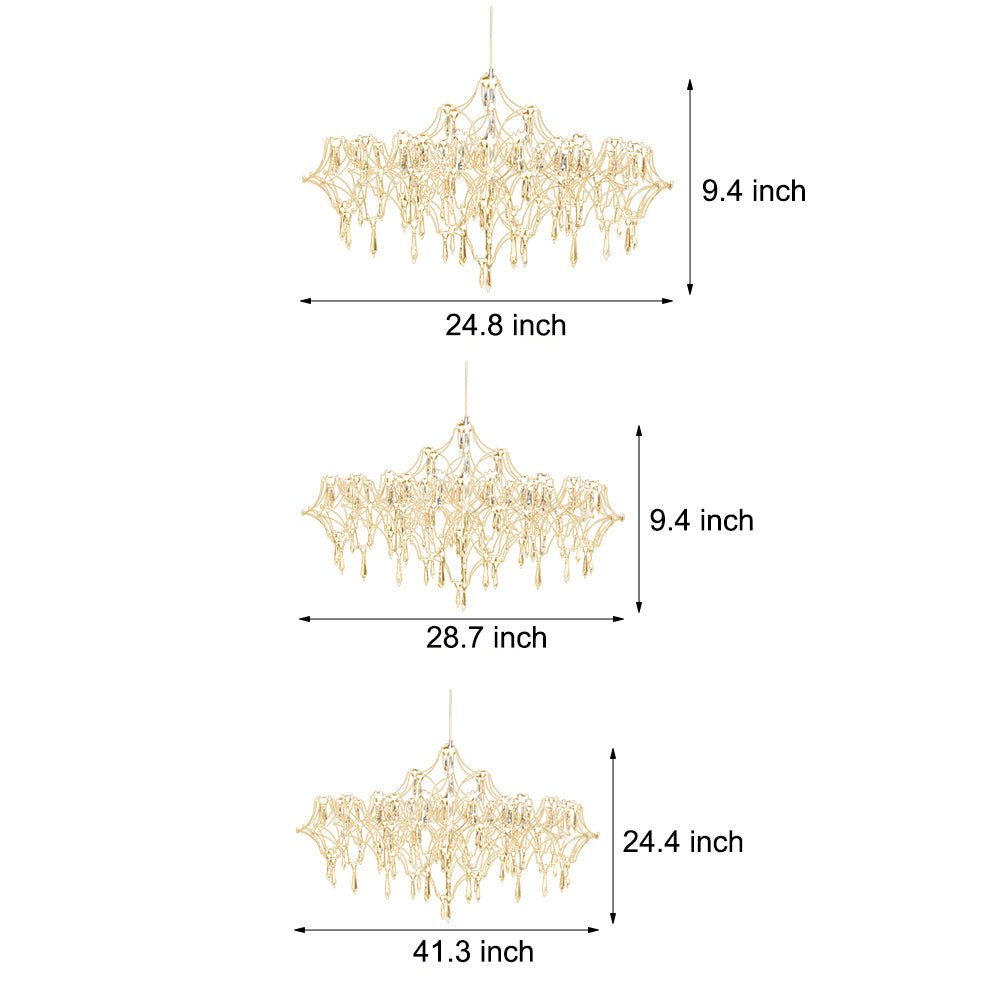 Stainless Steel Crystal Raindrops LED Italian Style Chandelier