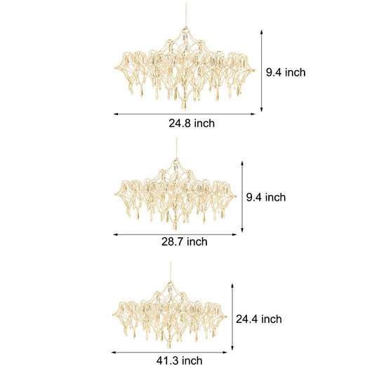 Stainless Steel Crystal Raindrops LED Italian Style Chandelier