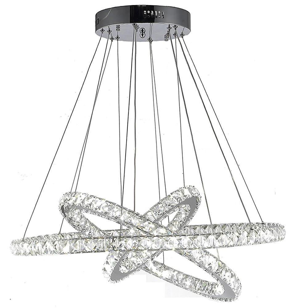 Interwoven Geometrical Circle Crystal LED Chandelier