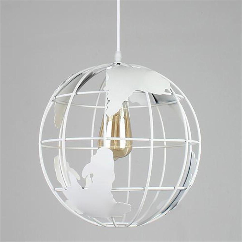 8'' Globe-Shaped World Map Retro Pendant Light