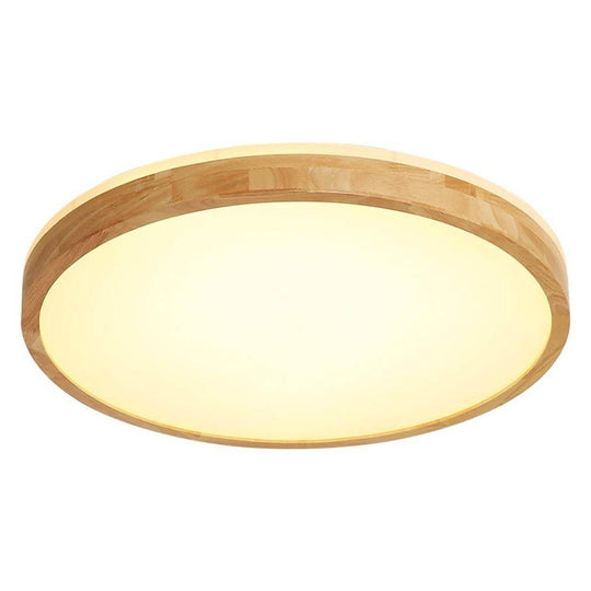 Circular Kitchen Wood Acrylic LED Flush Mount Ceiling Light