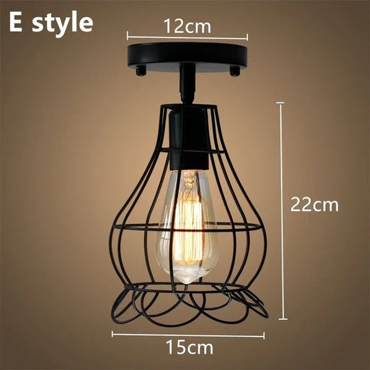 Tamia - Modern Led Ceiling Lights Adjustable Angle Iron Cage Loft Bulb Ceiling Lamps E27 Industrial Indoor Lighting ZXD0004