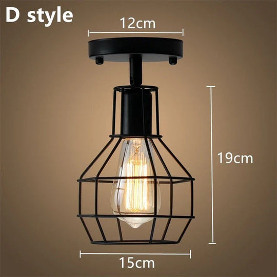 Tamia - Modern Led Ceiling Lights Adjustable Angle Iron Cage Loft Bulb Ceiling Lamps E27 Industrial Indoor Lighting ZXD0004