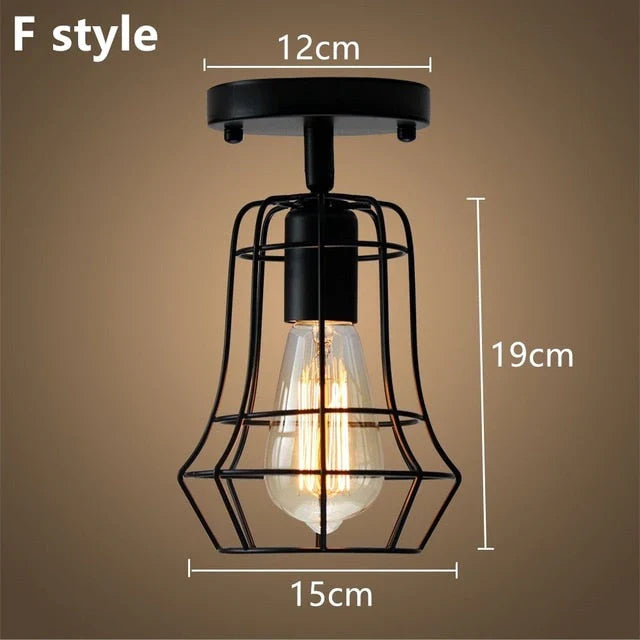 Tamia - Modern Led Ceiling Lights Adjustable Angle Iron Cage Loft Bulb Ceiling Lamps E27 Industrial Indoor Lighting ZXD0004