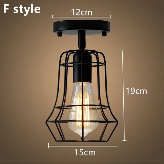 Tamia - Modern Led Ceiling Lights Adjustable Angle Iron Cage Loft Bulb Ceiling Lamps E27 Industrial Indoor Lighting ZXD0004