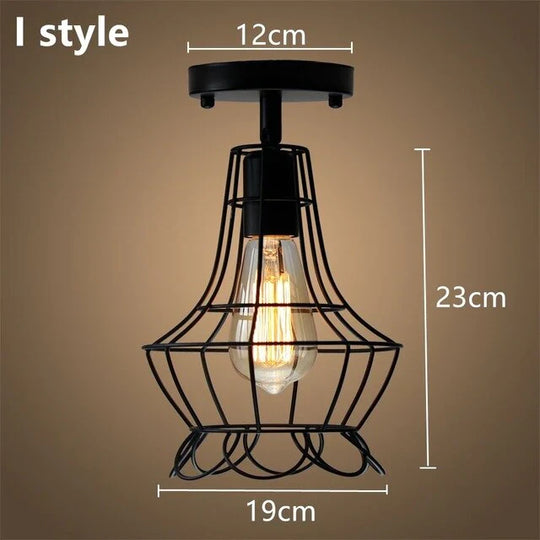 Tamia - Modern Led Ceiling Lights Adjustable Angle Iron Cage Loft Bulb Ceiling Lamps E27 Industrial Indoor Lighting ZXD0004