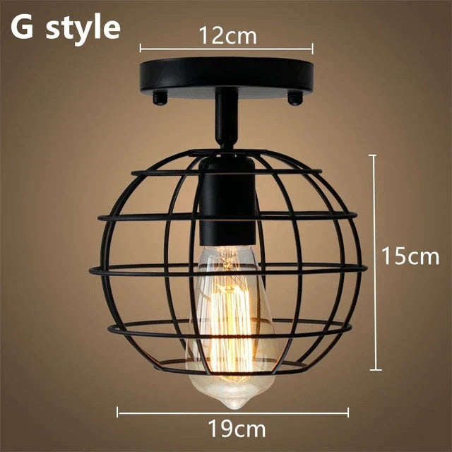 Tamia - Modern Led Ceiling Lights Adjustable Angle Iron Cage Loft Bulb Ceiling Lamps E27 Industrial Indoor Lighting ZXD0004