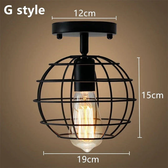 Tamia - Modern Led Ceiling Lights Adjustable Angle Iron Cage Loft Bulb Ceiling Lamps E27 Industrial Indoor Lighting ZXD0004