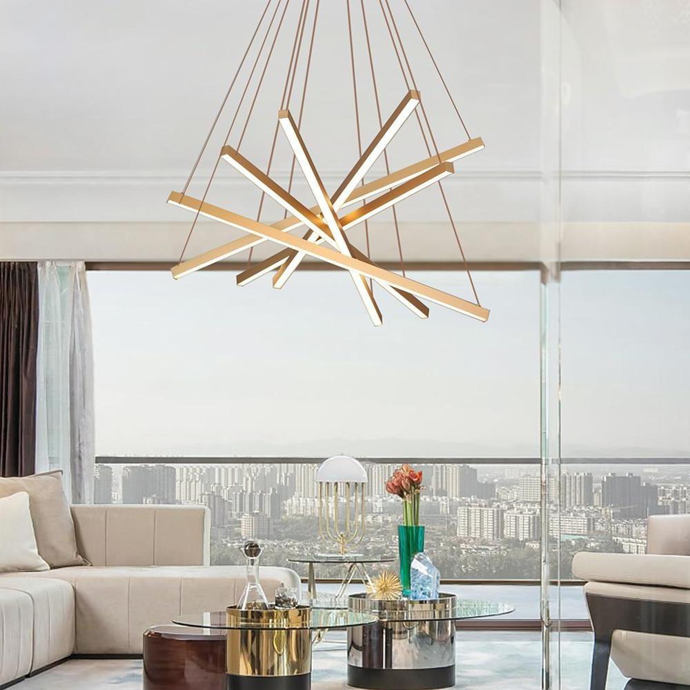6-Light Cluster Design Multiple Sticks LED Modern Chandeliers Ceiling Lights