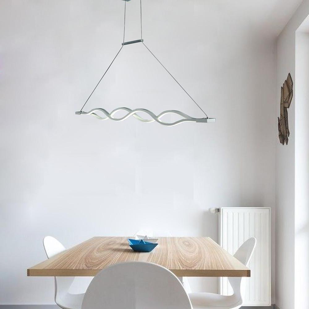 Double Wavy LED Modern Chandelier Dining Room Light Fixture