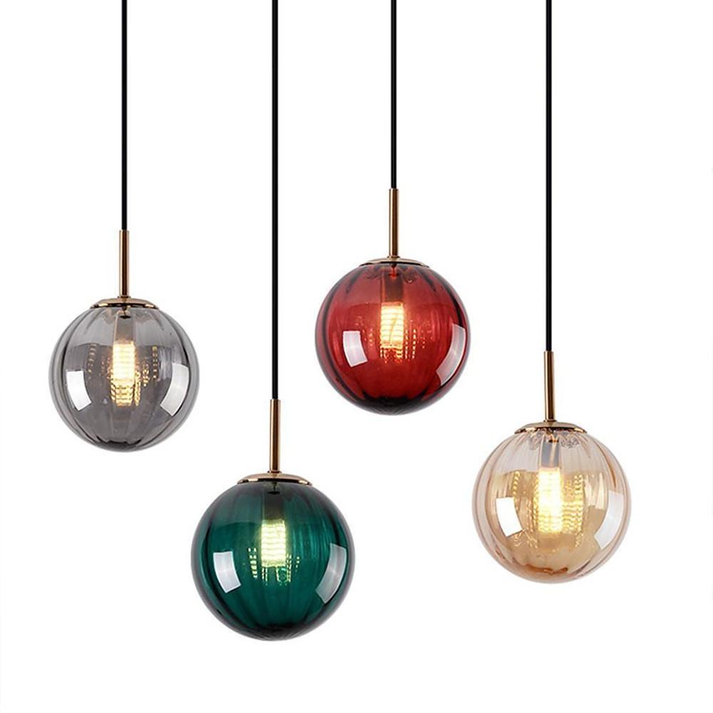 Ball-Shaped Electroplated Glass LED Modern Pendant Light