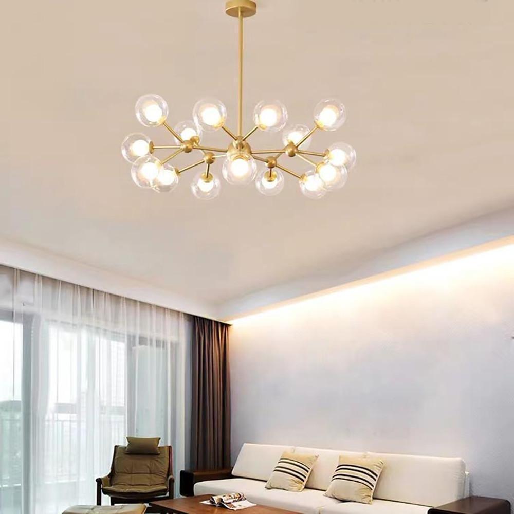 Modern Cluster Sputnik 15-Light Glass LED Chandelier