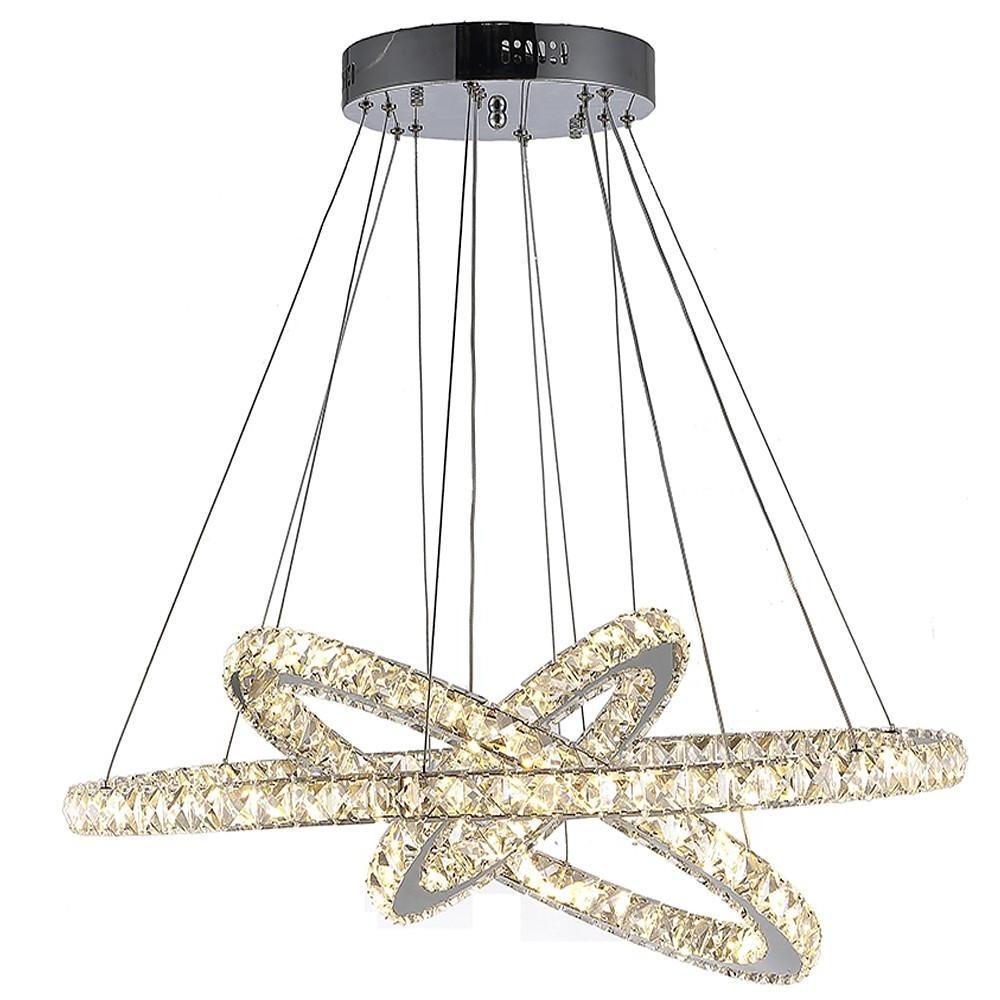 Interwoven Geometrical Circle Crystal LED Chandelier