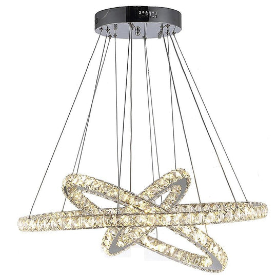 Interwoven Geometrical Circle Crystal LED Chandelier