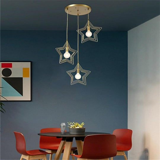 Multi Star Shaped Modern Metal Pendant Lighting
