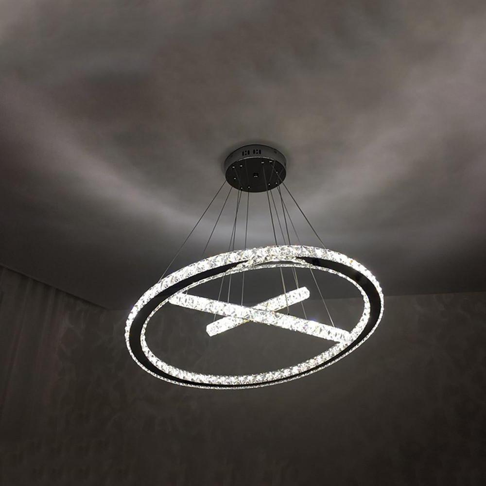 Interwoven Geometrical Circle Crystal LED Chandelier