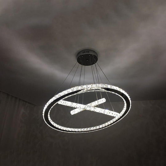 Interwoven Geometrical Circle Crystal LED Chandelier