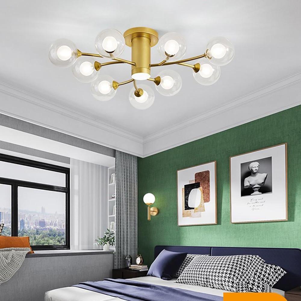 Globe Metal Glass Industrial LED Flush Mount Ceiling Light – Bedroom