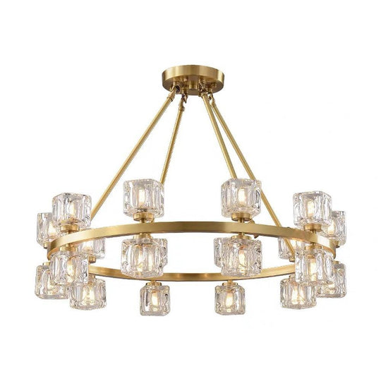 Circles Spotlights Industrial Brass LED Chandelier Ceiling Light