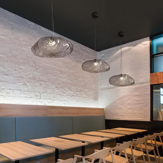 Distressed Metal Smoked Glass Globe Pendant Light