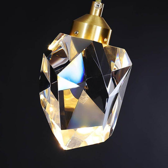 9-Light Sputnik Crystal Chandelier with Gold Finish