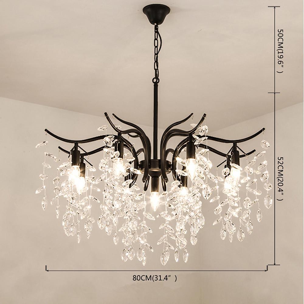 Metal Crystal LED Modern Chandelier Pendant Light for Dining or Living Spaces