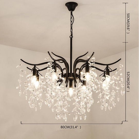 Metal Crystal LED Modern Chandelier Pendant Light for Dining or Living Spaces