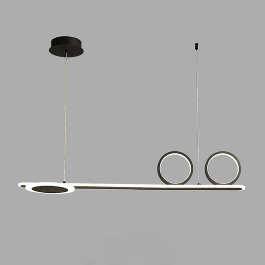 3 Circles Linear Design LED Modern Ceiling Lights White Black Gold Pendant Lighting