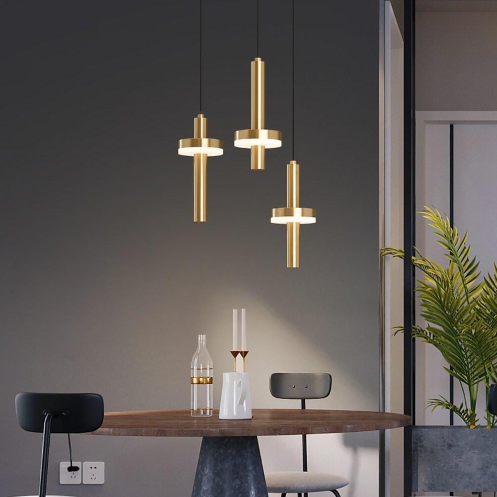 Circle Cylinder LED Gold Nordic Pendant Light