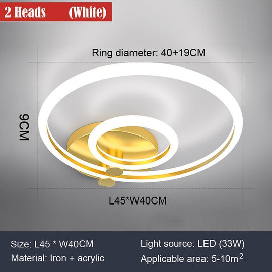 Circular Ring Dimmable LED Modern Flush Mount Ceiling Light