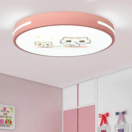 Circular Cute-Pattern LED Modern Flush Mount Ceiling Light
