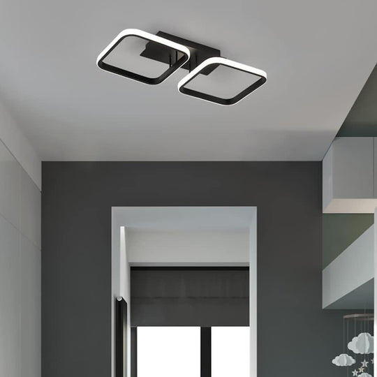 2 Square Acrylic LED Flush Mount Ceiling Light – Corridors