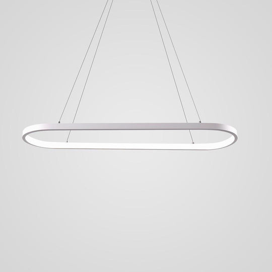 Rectangular Curves Metal LED Modernist Pendant Light