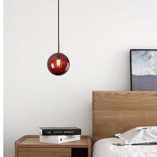 Ball-Shaped Electroplated Glass LED Modern Pendant Light