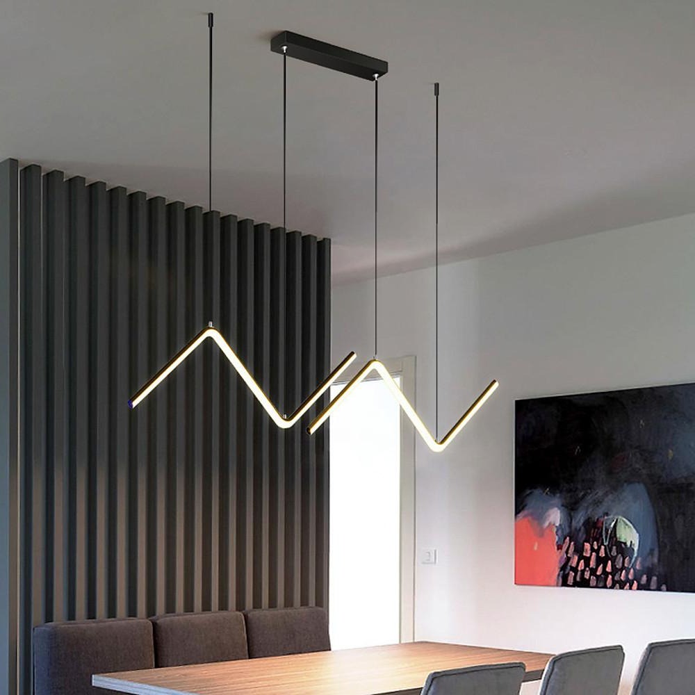 Nordic Minimalist LED 2 Lights Wave Shaped Dimmable Pendant Light