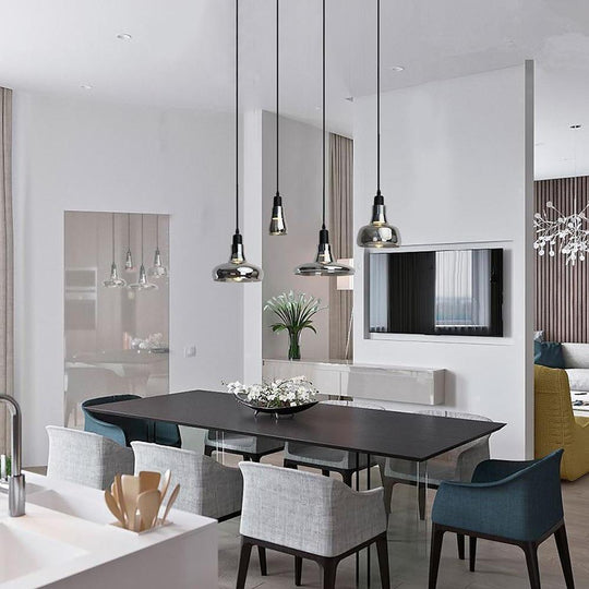 Circular Glass Pendant Light Modern Nordic Industrial Ceiling Lighting