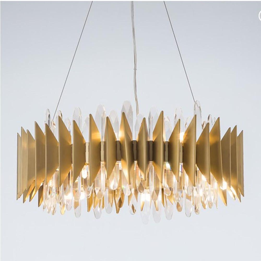 Modern Round Crystal Stainless Steel LED Chandelier