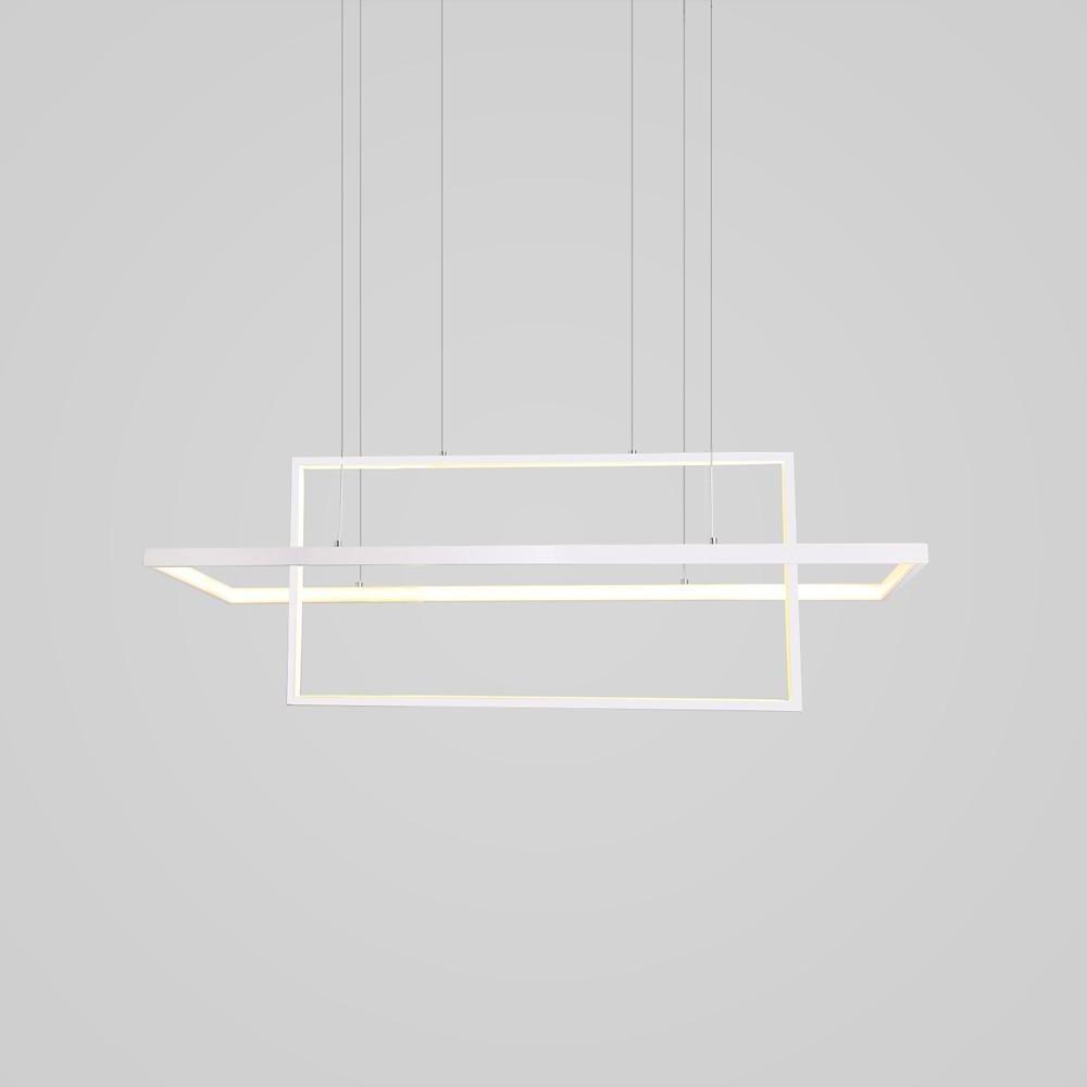 2 Rectangular LED Black Modern Pendant Lighting Hanging Ceiling Light