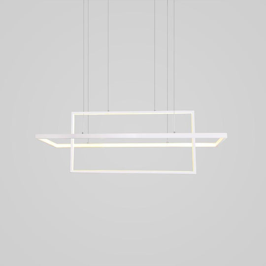 2 Rectangular LED Black Modern Pendant Lighting Hanging Ceiling Light