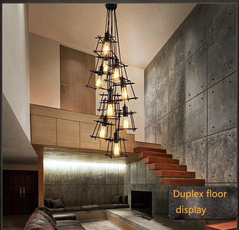 Vintage Iron Frame Chandelier Edison Bulb E27 Holder Loft Restaurant Bar Cafe Living Room Retro Industrial Style Chandeliers